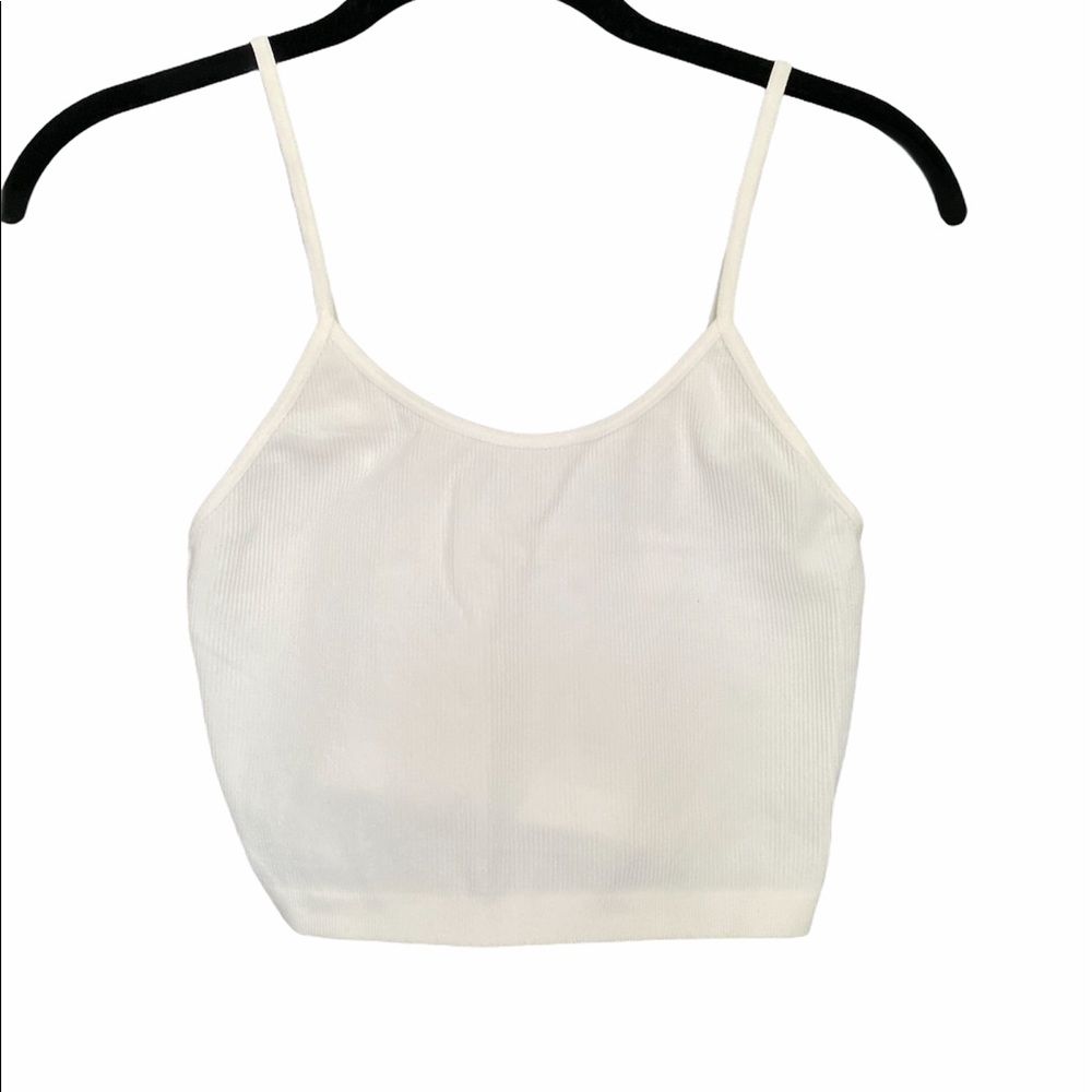 White Ribbed Crop Top
